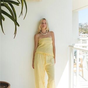 Set - Capri Linen Top & Linen Pants